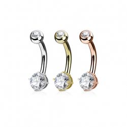 Navelpiercing 3-pack med cz stenar
