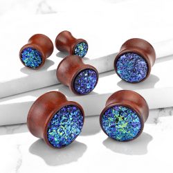 Träplugg med druzy sten