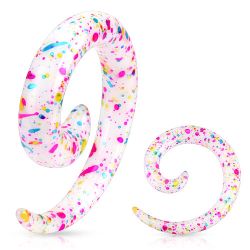 Spiral med färgklickar