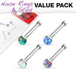 4 pack raka nässtavar med opalsten