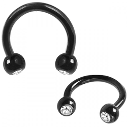 1,2mm blackline hästsko med ädelstenar