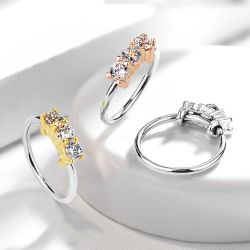 Näs/Daith ring med tre stenar