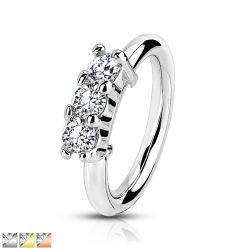Näs/Daith ring med tre stenar