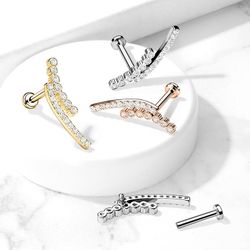 Labret piercing med två rader