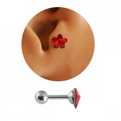 Tragus piercing med CZ blomma