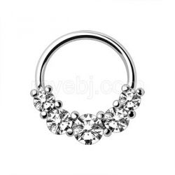 Piercingring med vackra vita ädelstenar