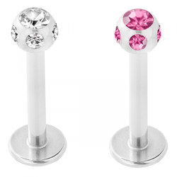 Labret med ädelstenar