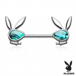 Playboy bröstbarbell med abalone sten