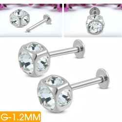 2-pack labrett med vita ädelstenar