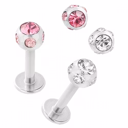 Labret 1,6mm med ädelstenar