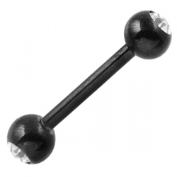 Blackline barbell 1,2mm med 2 ädelstenar