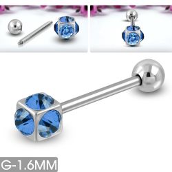 Tungpiercing med fyrkantig sten