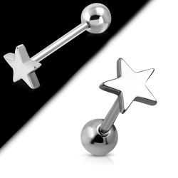 Tungpiercing med stjärna