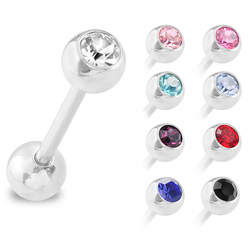 Tungpiercing med ädelsten
