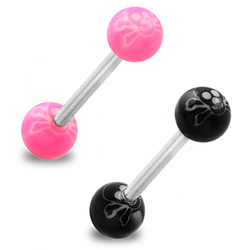 Tungpiercing med döskallar