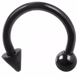 1,6mm svarta hästsko med boll och kona