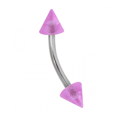 Ögonbrynspiercing med Glow in dark konor