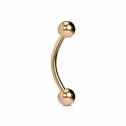 Roséguld ögonbrynspiercing med boll