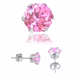Örhängen med rosa cubic zirconia