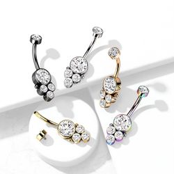 Navelpiercing ädelstens cluster