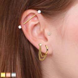 3 pack öronpiercingar