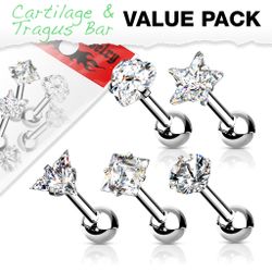 5 pack barbeller med ädelsten