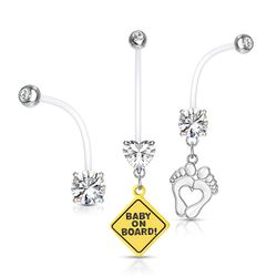 3-pack gravidpiercingar