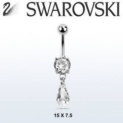 Navelpiercing med Swarovski stenar