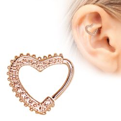 Piercing hjärta till daith roséguldpläterad