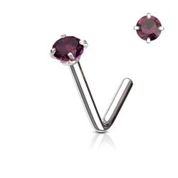 Böjd näspiercing med ädelsten