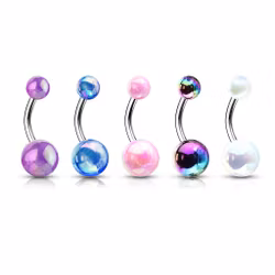 5 pack navelpiercing med metalliclack