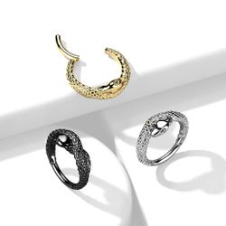 Piercingring med slingrande orm