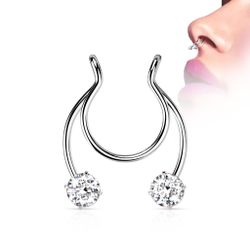 Fake hästsko piercing med ädelstenar