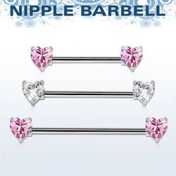 Bröstbarbell med ädelstenshjärtan