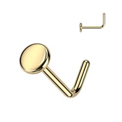 Böjd näspiercing G23 titan med platta