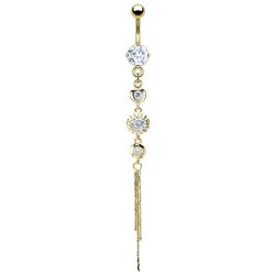 Navelpiercing med stenar