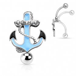Omvänd navelpiercing med ankare