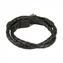 Armband flätat läder