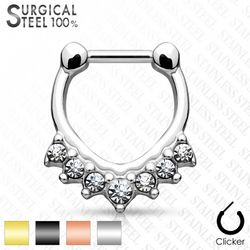 Septum clicker med hängande runda stenar