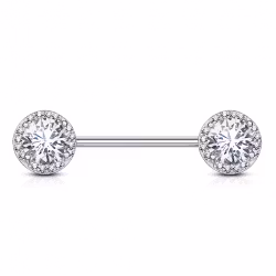 Bröst barbell med stora ädelstenar