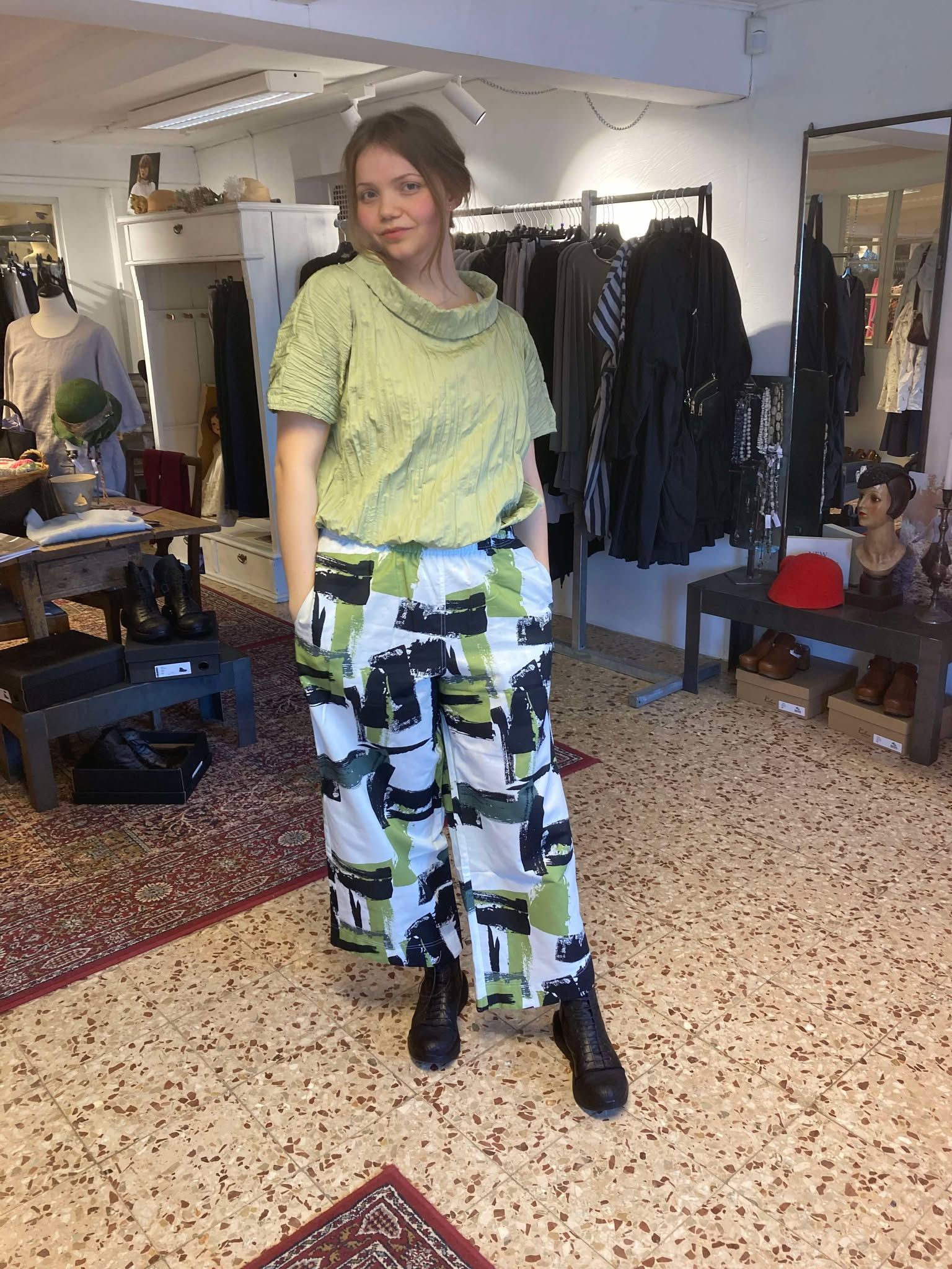 mönstrad byxa e-avantgarde