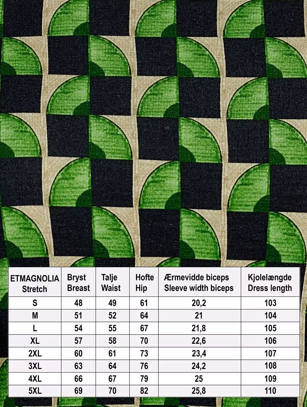 grönmönstrad klänning du Milde