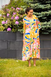 noriko färgglad klänning från aino