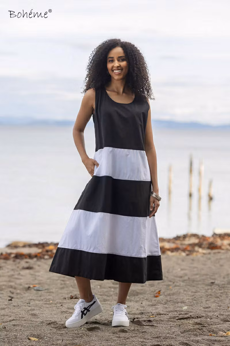 randig klänning Boheme