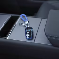 Nyckelhållare - mjuk TPE - blå - Tesla Model S/3/Y