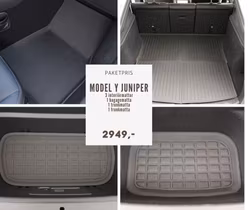Paket: 6 mattor XPE - Tesla Model Y Juniper LR, P