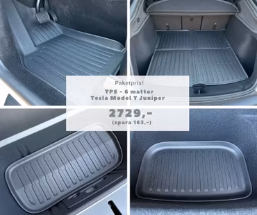 Paket: 6 mattor TPE - Tesla Model Y Juniper LR AWD, P