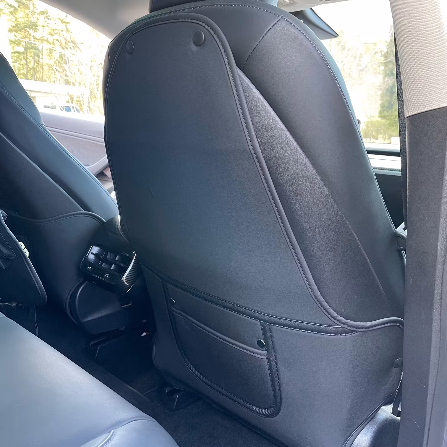 Anti-kick for front seats, black full model - 2-pack - Tesla Model 3/Y+S/X 2022