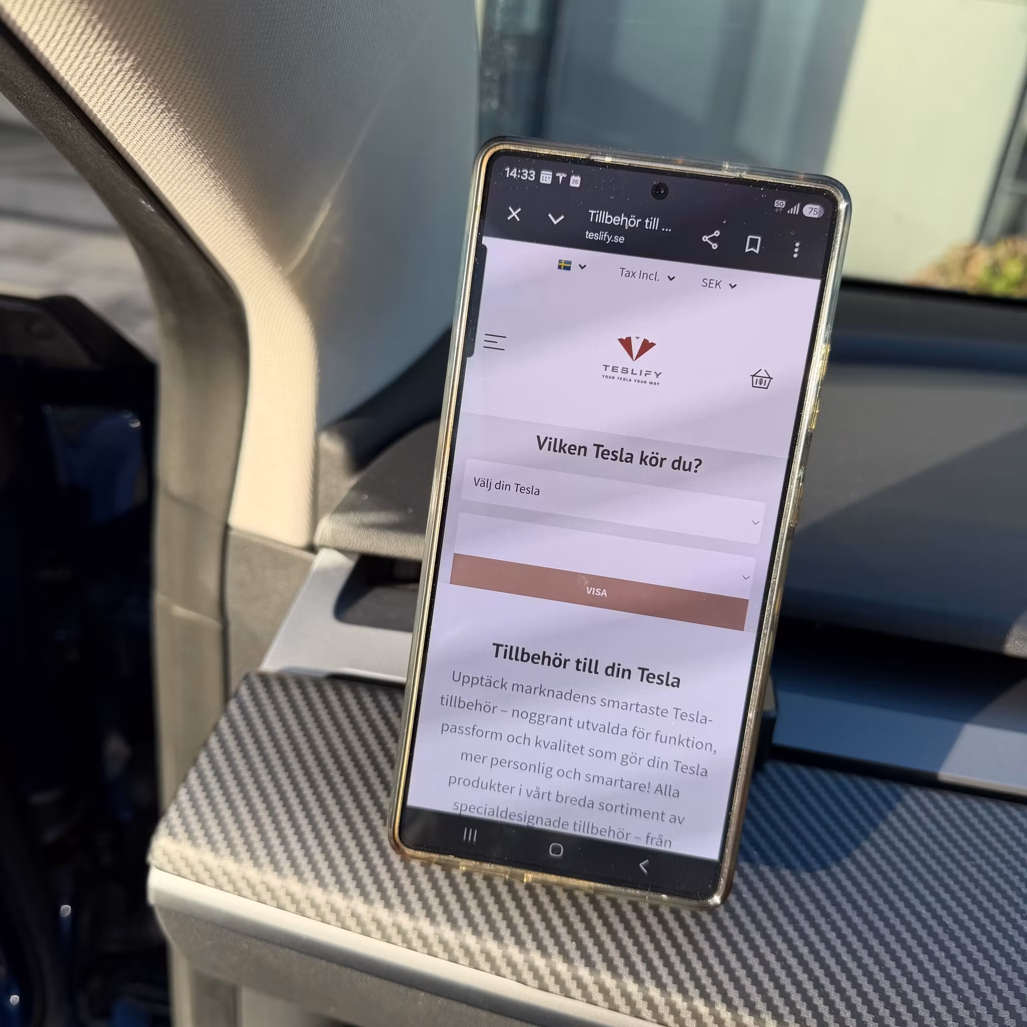 Mobilhållare stick i - Tesla Model 3/Y Legacy