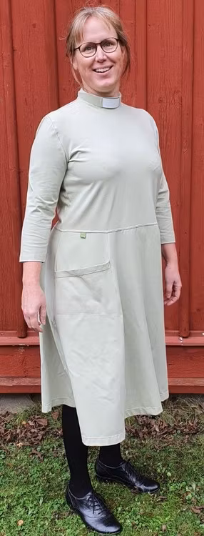 Fynd Agnes Lång Präst, L, Blå, Hellång ärm